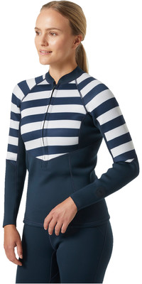 2023 Helly Hansen Women's Waterwear 2.0 Wetsuit Jacket 34342 - Navy Stripe
