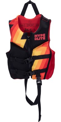 2023 Hyperlite Junior Indy CGA Front Zip Wake Impact Vest H23V-CGA-IND - Red / Yellow