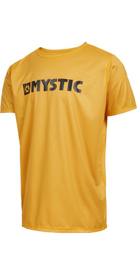 2024 Mystic Mens Star Short Sleeve Quickdry Rash Vest 35001.22029 - Mustard