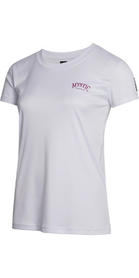 2023 Mystic Womens Jayde Short Sleeve Loose Quickdry Rash Vest 35001.230157 - White