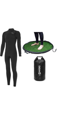 2023 Nyord Hombres Tempus 3/2mm Chest Zip Neopreno & Northcore Grass Waterproof Change Mat & 20L Dry Bag MTCMD1 -Black