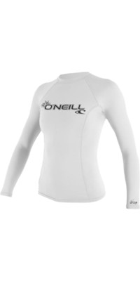 2023 O'Neill Womens Basic Skins Long Sleeve Rash Tee 4340 -White