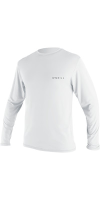 2023 O'Neill Mens Basic Skins 30+ Long Sleeve Sun Shirt 5088 - White