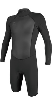 2024 O'Neill Mens O'riginal 2mm Long Sleeve Back Zip Shorty Wetsuit 5385 - Black
