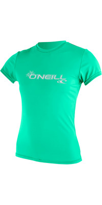 2024 O'Neill Womens Basic Skins 50+ Short Sleeve Sun Shirt 3547 - Seaglass