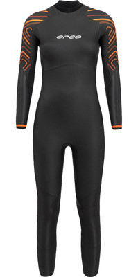 2023 Orca Dames Vitalis Thermal Rug Ritssluiting Open Water Swim Wetsuit NN6U4801 - Black
