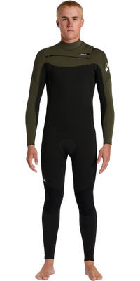 2023 Quiksilver Heren Everyday Sessions 4/3mm Gbs Borst Ritssluiting Wetsuit EQYW103201 - Black / Thyme