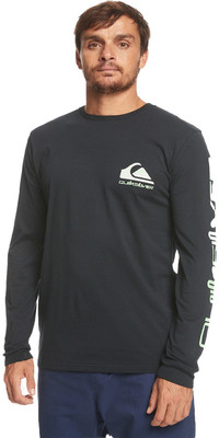 2024 Quiksilver Heren Omni Logo T-shirt met lange mouwen EQYZT07479 - Zwart