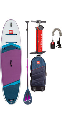 2024 Red Paddle Co 10'6 Ride Stand Up Paddle Board, Tasche, Paddel, Pumpe & Leash - Hybrid Tough Purple Paket