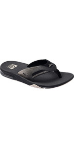 2023 Reef Mens Fanning Flip Flops Cj0393 - Schwarz / Pool Palm