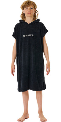 2023 Rip Curl Junior Brand Hooded Towel Changing Robe / Poncho 007BTO - Black / Grey
