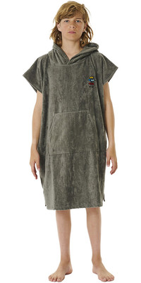 2023 Rip Curl Junior Logo Hooded Towel Changing Robe / Poncho 009BTO - Gris