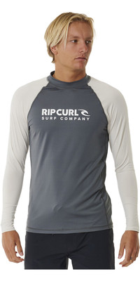 2023 Rip Curl Mens Shock UV Long Sleeve Rash Vest 146MRV - Dark Grey