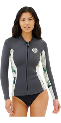 2023 Rip Curl Women's Dawn Patrol Eco 1.5mm Long Sleeve Wetsuit Jacket 111wwj - Charcoal