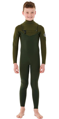 2023 Rip Curl Junior Dawn Patrol 3/2mm Chest Zip Wetsuit WSM9KV - Green