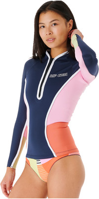 2023 Rip Curl Womens G-Bomb 1mm Long Sleeve Wetsuit Jacket 115WWJ - Multicolour