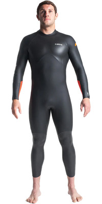 2023 Swim Research Heren 4/3mm Rug Ritssluiting Gbs Wetsuit C-SR43MBZ - Black / Orange