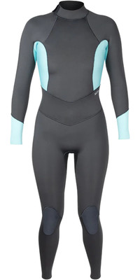 2023 Xcel Dames Axis 4/3mm Rug Ritssluiting Wetsuit WN43AXG0G - Graphite / Glacier Blue