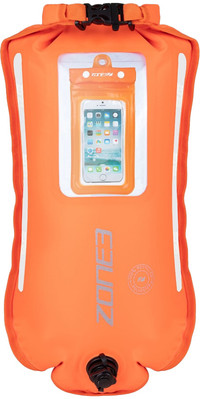 2023 Zone3 Recycled 2 LED Light 28L Backpack Swim Safety Buoy & Dry Bag SA23R2LBP113 - Hi-Vis Orange
