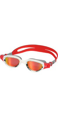 2023 Zone3 Venator-X Swim Goggles SA21GOGVE101 - Silver / White / Red - Polarized Revo Red lens