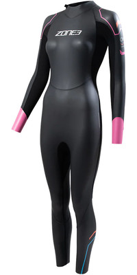 2023 Zone3 Dames Aspect Breaststroke Rug Ritssluiting Gbs Swim Wetsuit WS23WAPT101 - Black / Pink
