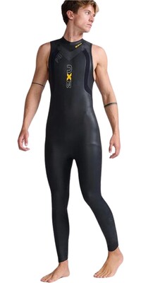 2024 2XU Mens Propel P:1 Sleeveless Swim Wetsuit MW4992c - Black / Ambition