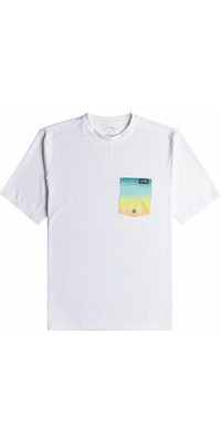 2024 Billabong Hombres Camiseta De Surf De Manga Corta Con Bolsillo Team UV50 EBYWR03004 - White