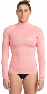 2024 Billabong Womens Tropic Surf UV50 Long Sleeve Rash Vest EBJWR03014 - Flamingo