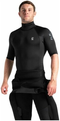 2024 C-Skins Mens Rash X Short Sleeve Rash Vest C-LYSSMT - Black