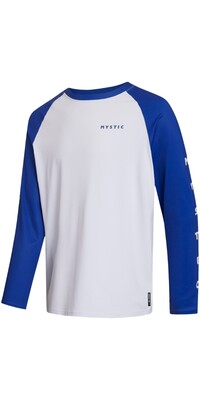 2024 Mystic Hommes Bolt Long Sleeve Quickdry Tee 35001.240157 - White / Blue
