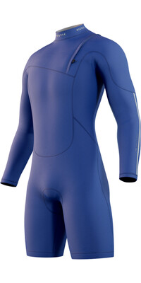 2024 Mystic Masculino The One Long Arm 3/2mm Zip Free Shorty Wetsuit 35000.240126 - Blue