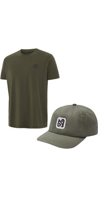 2024 Nyord Logo T-skjorte Og Luepakke SX087 - Logo T-skjorte Og Caps Dark Green Olive