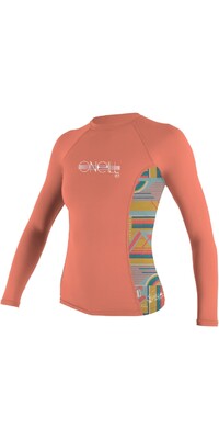 2024 O'Neill Meisjes Premium Skins Long Sleeve Lycra Vest 4176 - Burnt / Artageo