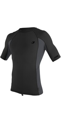 2024 O'Neill Mens Premium Skins Short Sleeve Rash Vest 4169B - Black / Graphite
