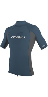 2024 O'Neill Mnner Premium Skins Kurzarm-Rollkragen-Lycraweste 4517 - Copen Blue / Smoke