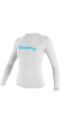 2024 O'Neill Frauen Basic Skins Long Sleeve Rash Guard 3549 - White