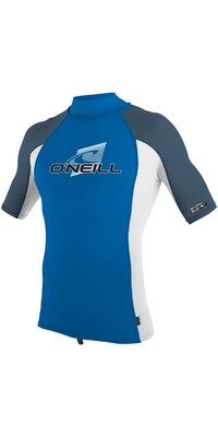 2024 O'Neill Youth Premium Skins Short Sleeve Turtleneck Lycra Vest 4520 - Ocean / White / Copen Blue