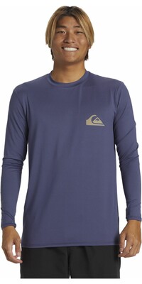 2024 Quiksilver Hombres Camiseta De Surf De Manga Larga Everyday UV50 AQYWR03136 - Crown Blue