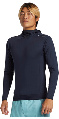 2024 Quiksilver Mnner Highline Langrmeliges Kapuzen-T-Shirt Mit UPF 50 Surf T-Shirt AQYWR03145 - Dark Navy