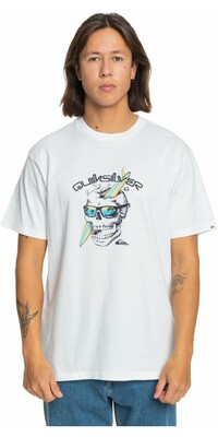 2024 Quiksilver Da Uomo One Last Surf T-Shirt EQYZT07674 - White