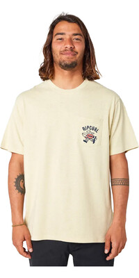 2024 Rip Curl Mens Shaper Emb Kortrmad T-shirt 0FJMTE - Mens Vintage Yellow