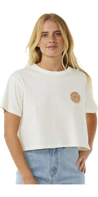 2024 Rip Curl Wettie Icon Crop T-shirt Voor Dames 0BZWTE - Bone