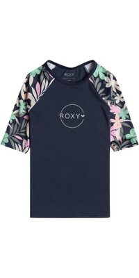 2024 Roxy UPF 50 Kortrmet Surf T-shirt Til Piger ERGWR03389 - Naval Academy Ilacabo Swim