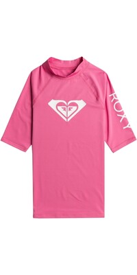 2024 Roxy Girls Wholehearted Kortermet Lycra-vest ERGWR03283 - Girls Shocking Pink