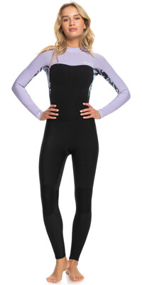 2024 Roxy Womens Swell Series 3/2mm GBS Back Zip Wetsuit ERJW103121 - Anthracite Splash Yw