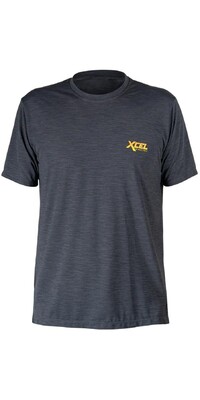 2024 Xcel Hombres Heathered VentX Retro Solid Camiseta Manga Corta UV MLM625G2 - Black