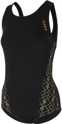 2024 Zone3 Femmes Iconic Classic Swim Costume SW20WIC101 - Black / Grey / Gold