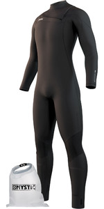 2021 Mystic Mens Marshall 3/2mm Front Zip Wetsuit With Free Wetsuit Bag 210064 - Black