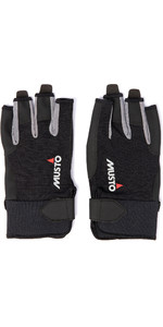2022 Musto Essential Sailing Short Finger Gloves Augl003 - Zwart