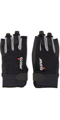 2023 Musto Essential Sailing Short Finger Gloves Augl003 - Zwart